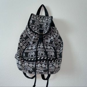 black and white elephant backpack